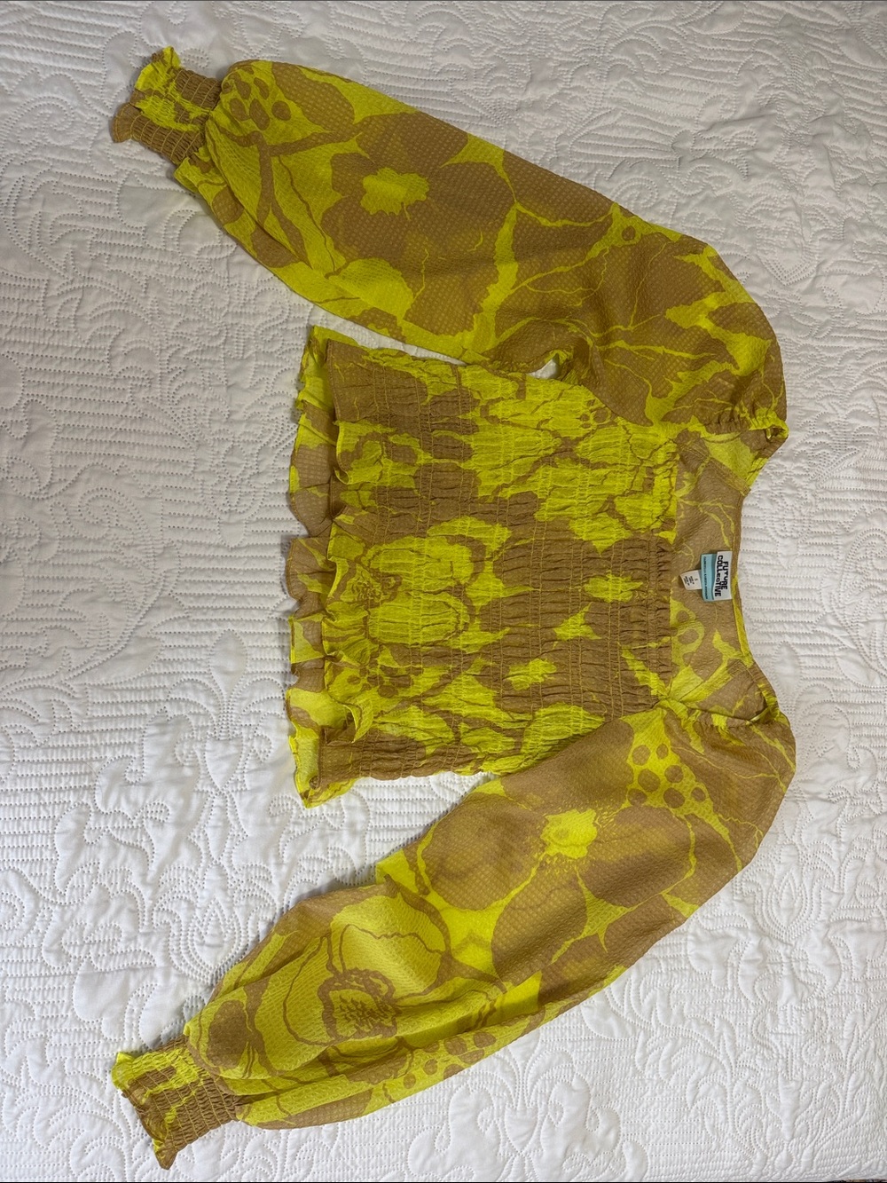 Future Collective Bright Yellow & Brown Blouse